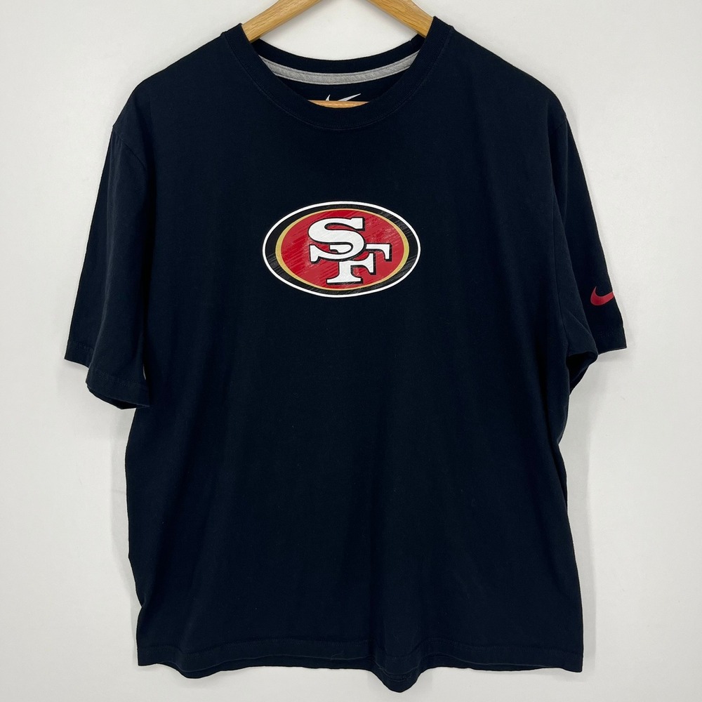 Nike San Francisco 49ers Mens XL‎ Black Cotton Short Sleeve NFL T-Shirt